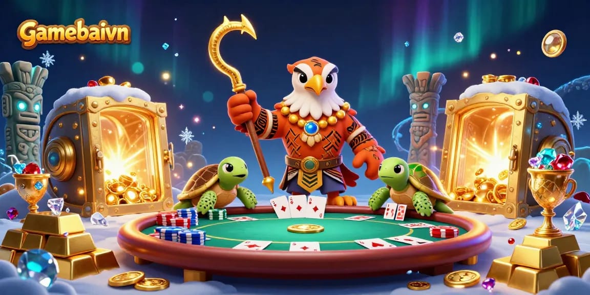 Engage at gamebaivn by playing immersive poker against dynamic characters in a dazzling casino setting.