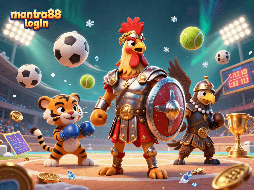 Experience thrilling gameplay with mantra88 login amidst dynamic sports elements and exciting casino atmosphere.