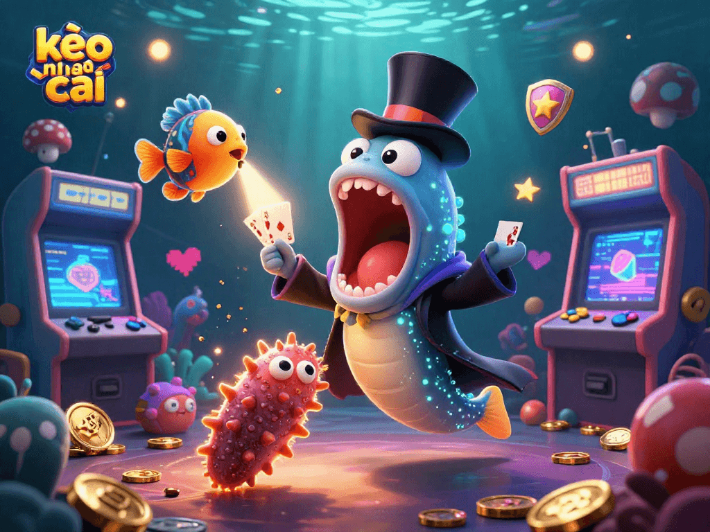 Win exciting bets with kèo nhà cái in this vibrant underwater casino illustration.