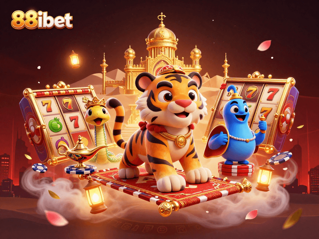 Engage in thrilling gaming experiences with 88ibet's dynamic scene featuring vibrant slot elements.