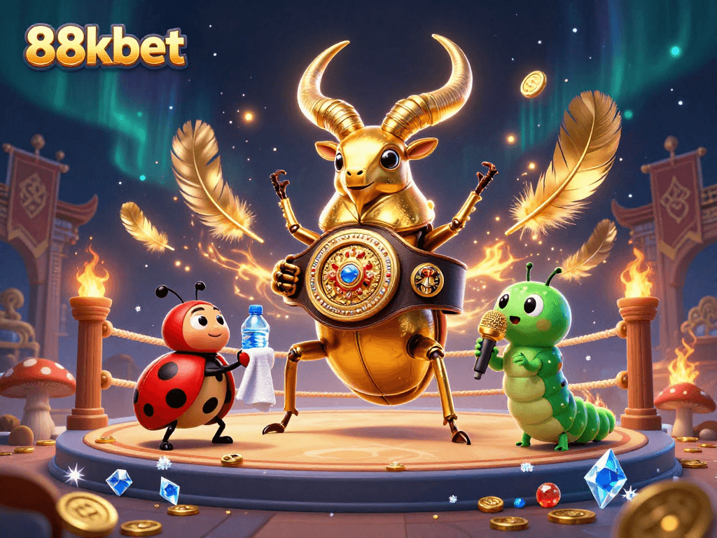 Experience thrilling action at 88kbet with the giant beetle boxing champion in an electrifying arena.