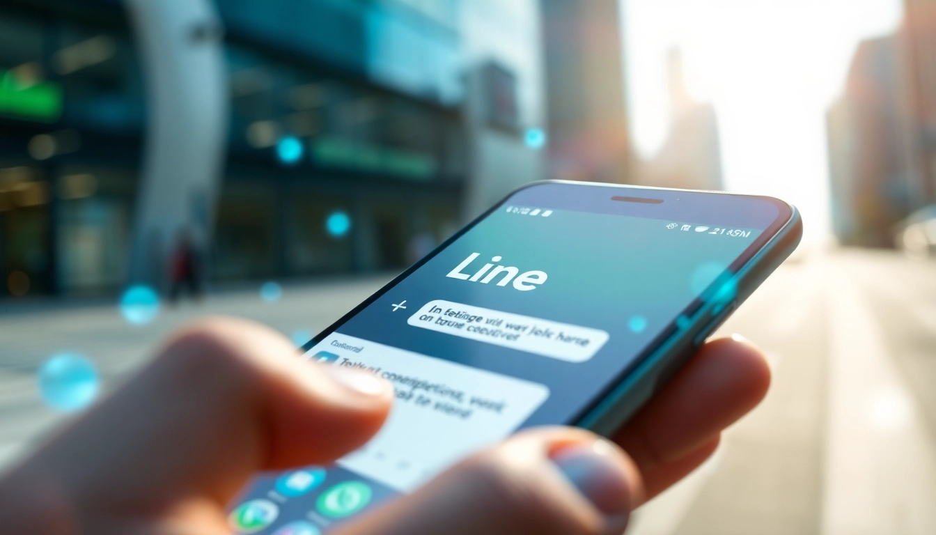 使用 line下載 的行動通訊應用程式在現代智慧型手機上的界面。