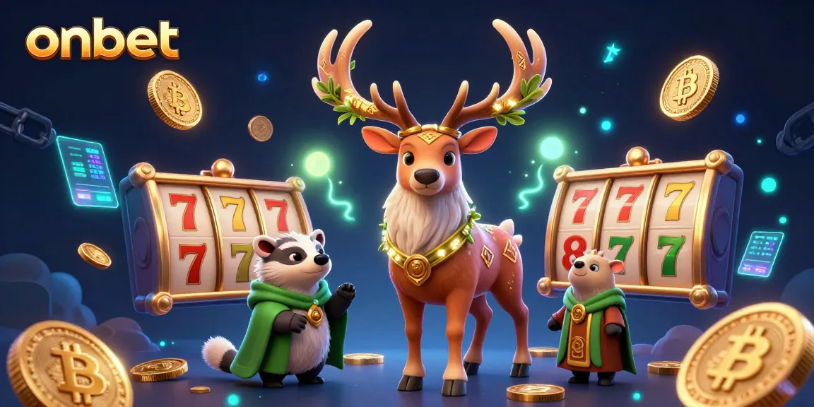 Join the thrilling experience of onbet with vibrant scenes of online slots featuring rich colors and dynamic game elements.