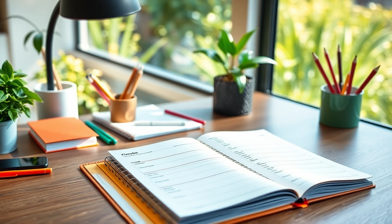 Plan Your Way, Instantly in a vibrant planner setup, showcasing organized schedules and workspace ambiance.