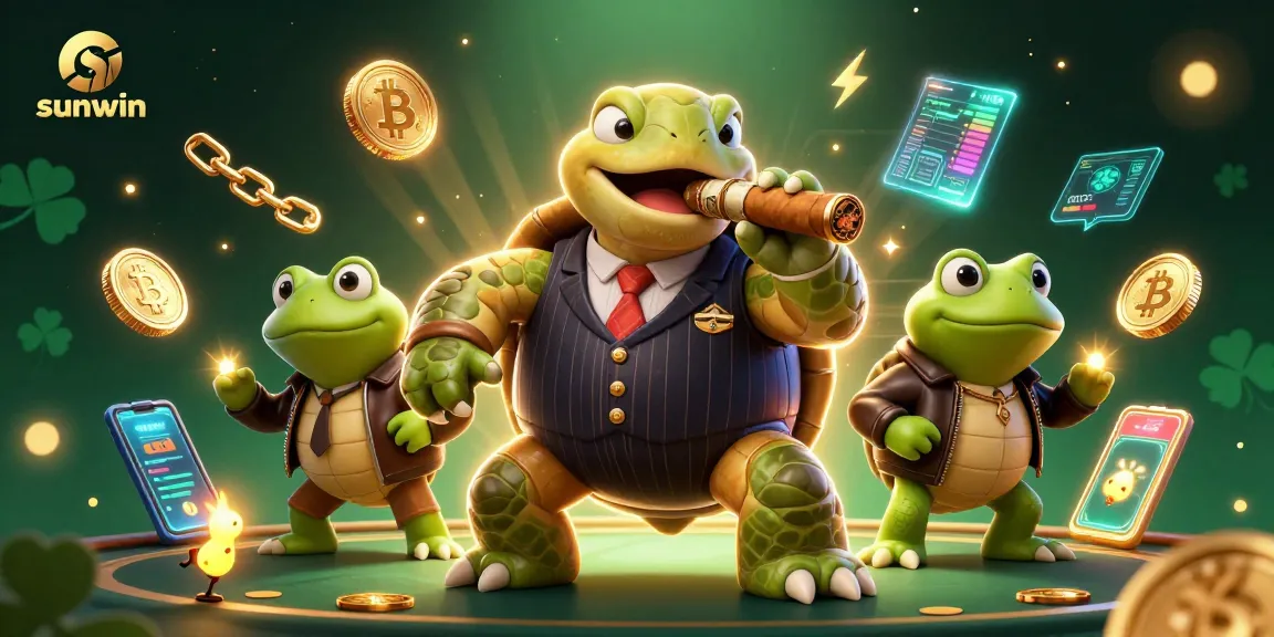 Engage with sunwin's thrilling crypto-themed casino scene featuring unique characters and vibrant elements.