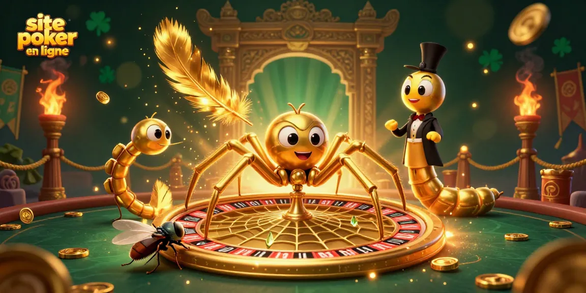 Placer des paris sur un site de poker en ligne avec une scène dynamique de personnages animés et d'effets visuels attrayants.