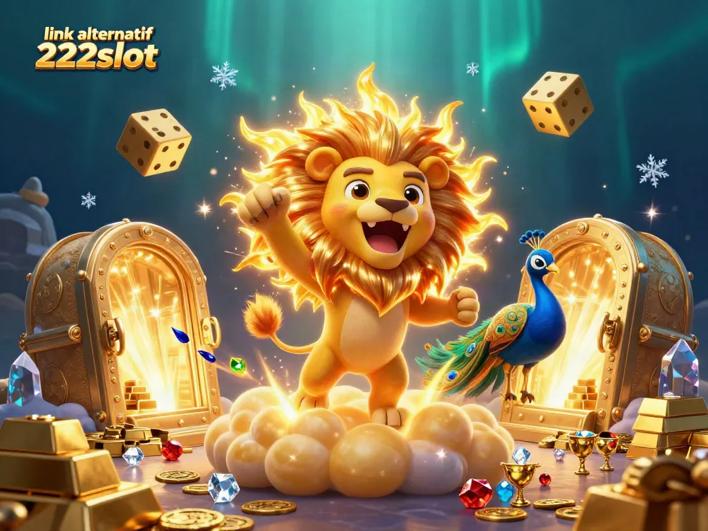 Visualisasi slot dengan link alternatif 222slot menampilkan karakter kasino yang ceria dan aset menawan.