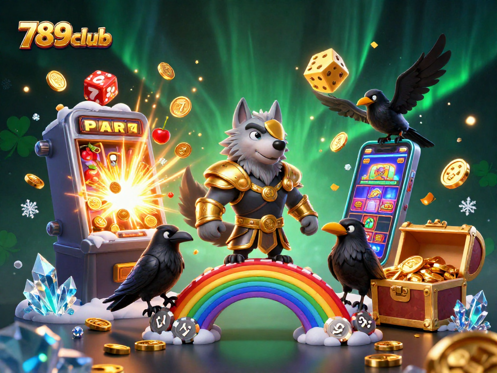 Experience the excitement of 789club with vibrant casino games and dynamic characters in a rich 3D scene.