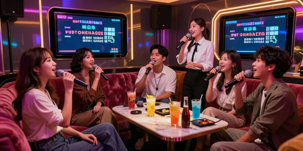 강남 달리는토끼에서 즐거운 노래를 부르는 친구들 모습.