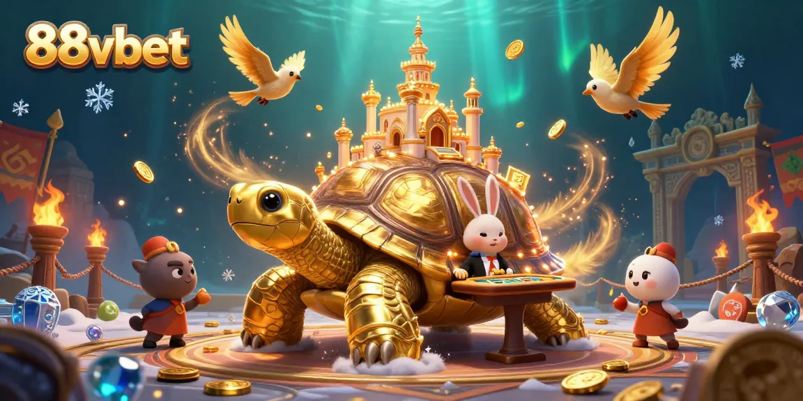 Experience thrilling wins with 88vbet's golden tortoise casino scene bursting with vibrant energy and excitement.