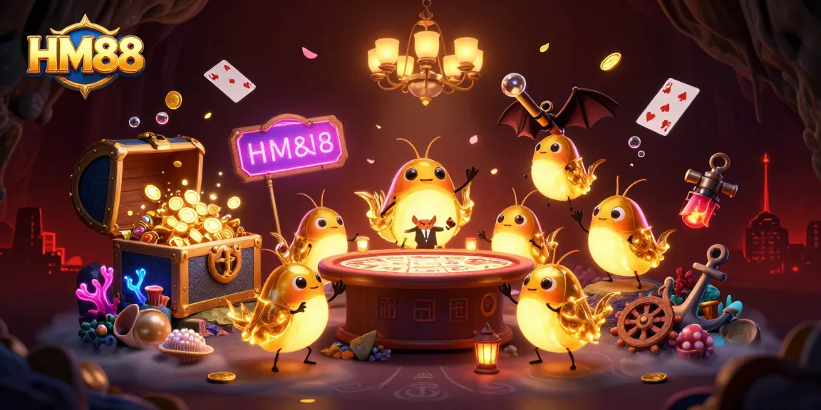 Engage with HM88 at a lively cave casino lit by glowworms and featuring thrilling underwater treasures.