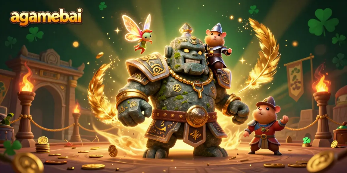 Experience exciting gameplay with agamebai's dynamic casino scene featuring colorful characters and sparkling magic.
