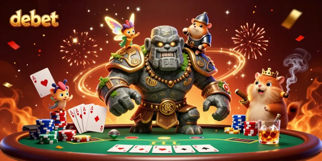 Experience the thrill of playing debet poker with vibrant characters and rich details.