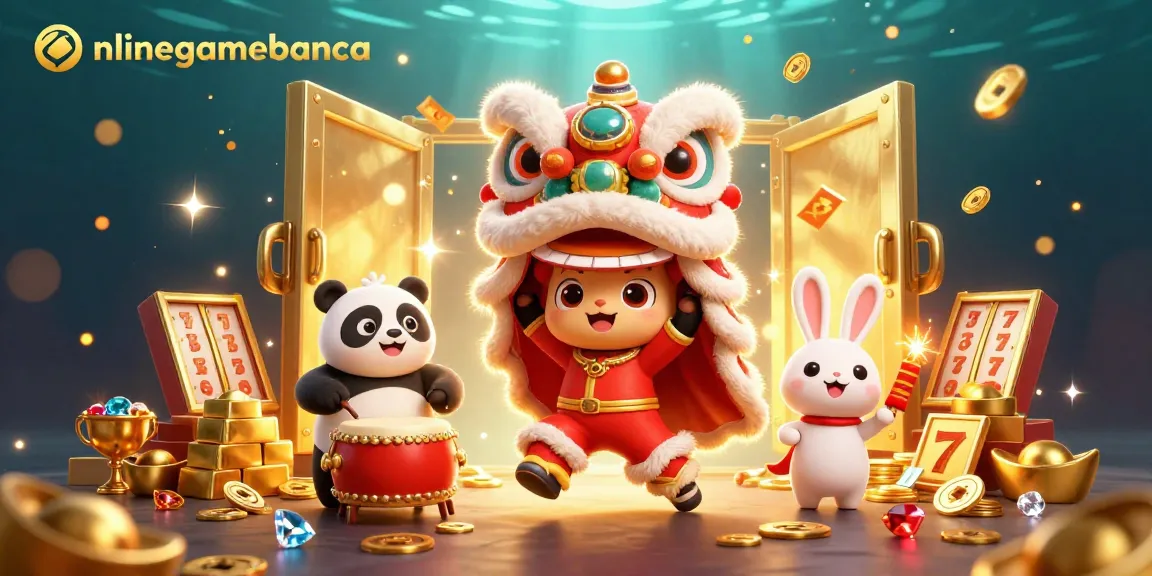 Celebrate big wins with onlinegamebanca in a vibrant slot game scene filled with fortune elements.