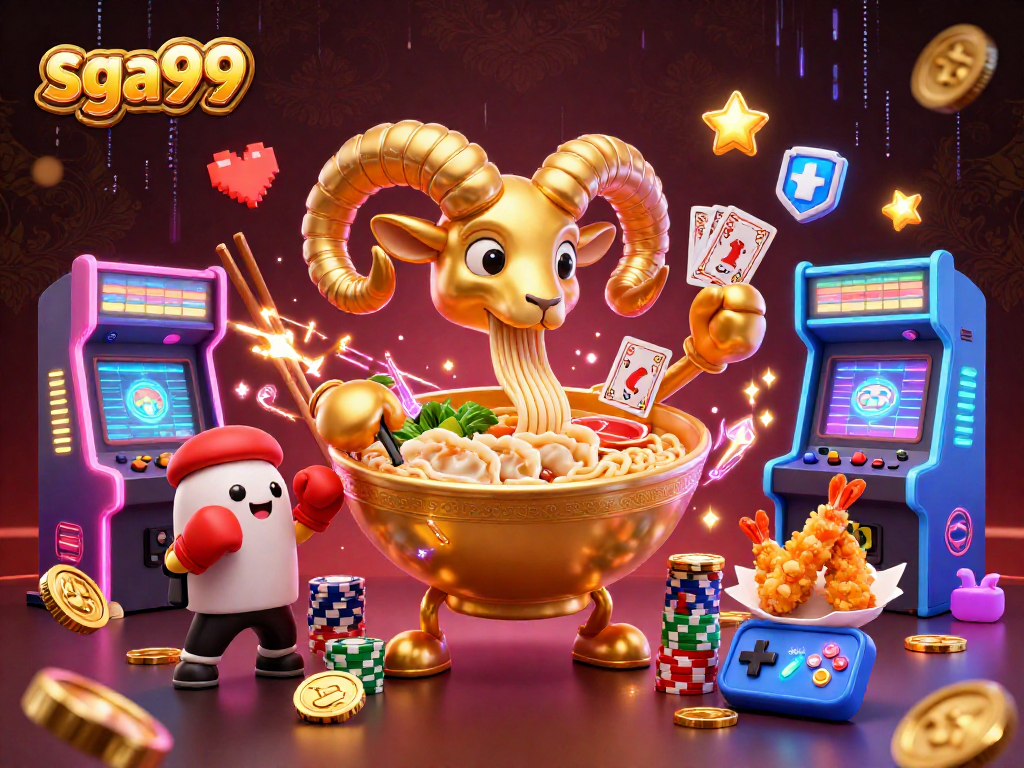 Engage in thrilling gameplay with sga99’s dynamic 3D casino characters amidst vibrant arcade elements.