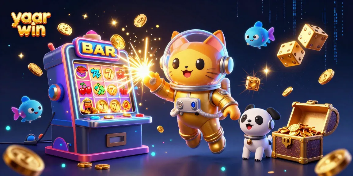 The yaar win slot adventure illustrates a vibrant casino scene with engaging characters and dynamic gaming elements.