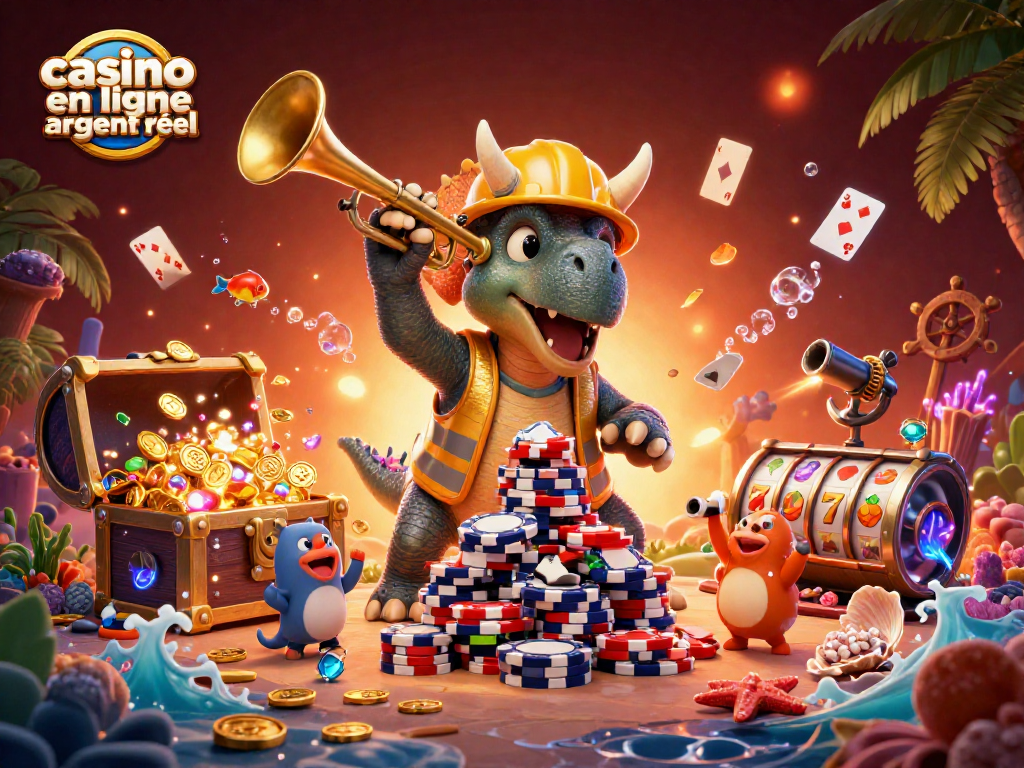 Construisez des pyramides de jetons avec le triceratops au casino en ligne argent réel.