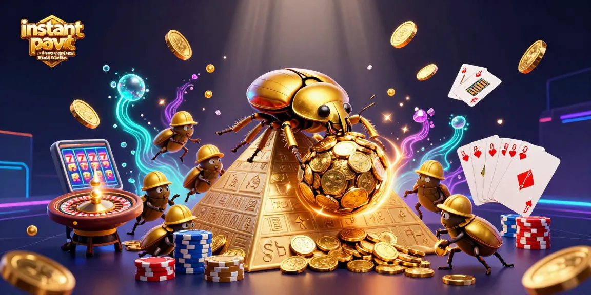 Experience instant payout online casinos Australia with vibrant casino-themed illustration.