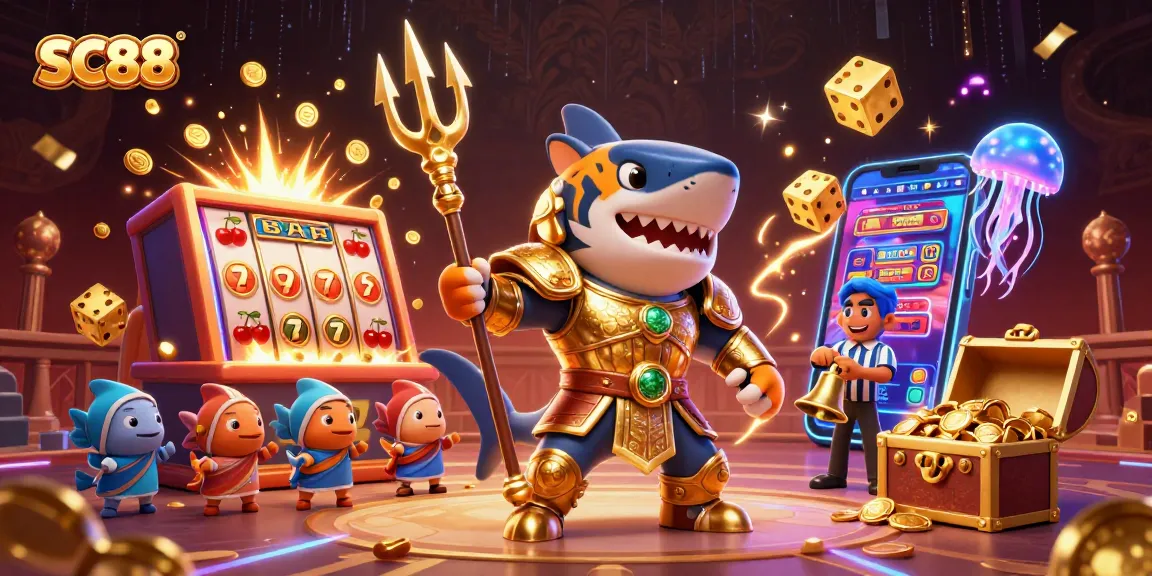 SC88 players dive into thrilling jackpot excitement with slot machines and underwater fun.