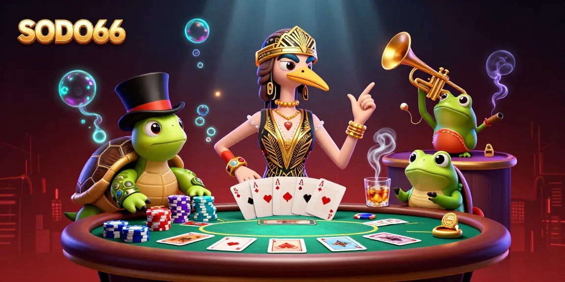SODO66 showcases live casino fun with dynamic characters, vibrant poker action, and immersive gaming atmosphere.