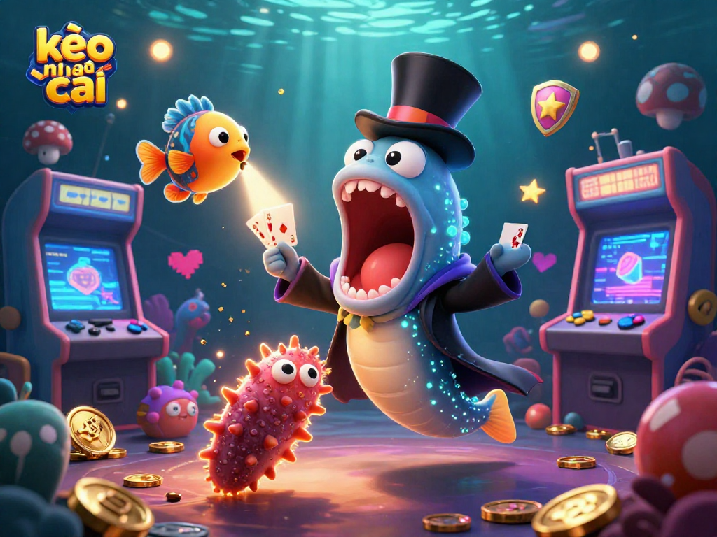 Win exciting bets with kèo nhà cái in this vibrant underwater casino illustration.
