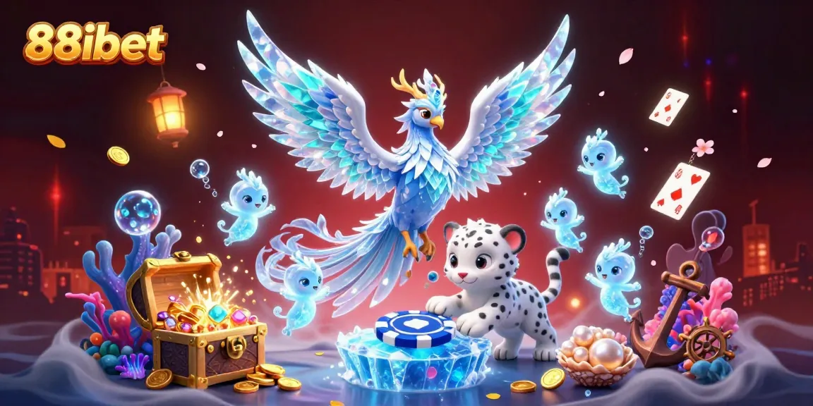 Experience the excitement and possibilities at 88ibet with magical casino elements in a vibrant 3D illustration.