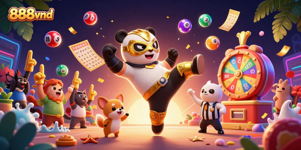 Experience the excitement of 888vnd with dynamic casino activities featuring cartoon characters and colorful gaming elements.
