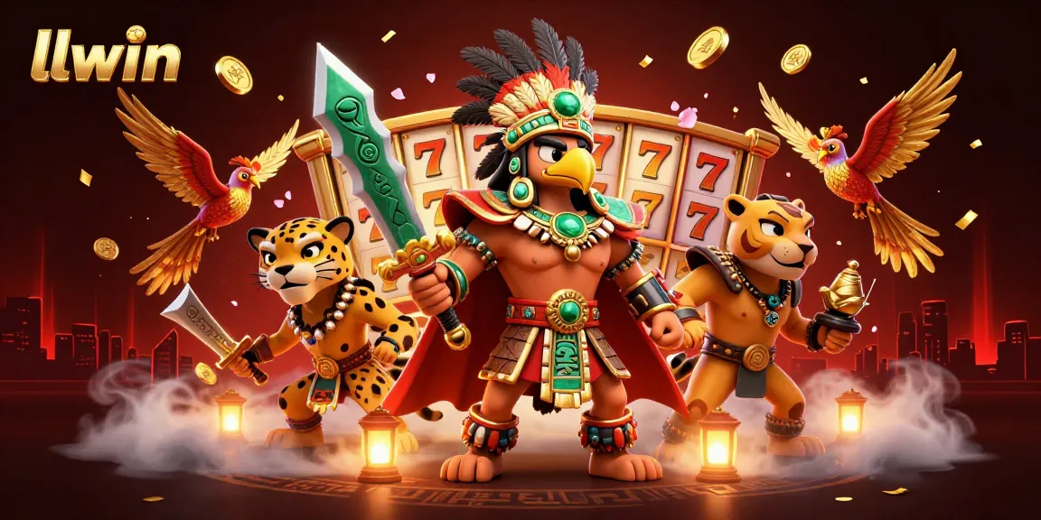 Spin for jackpots and wins at llwin with thrilling 3D characters and vibrant casino elements.