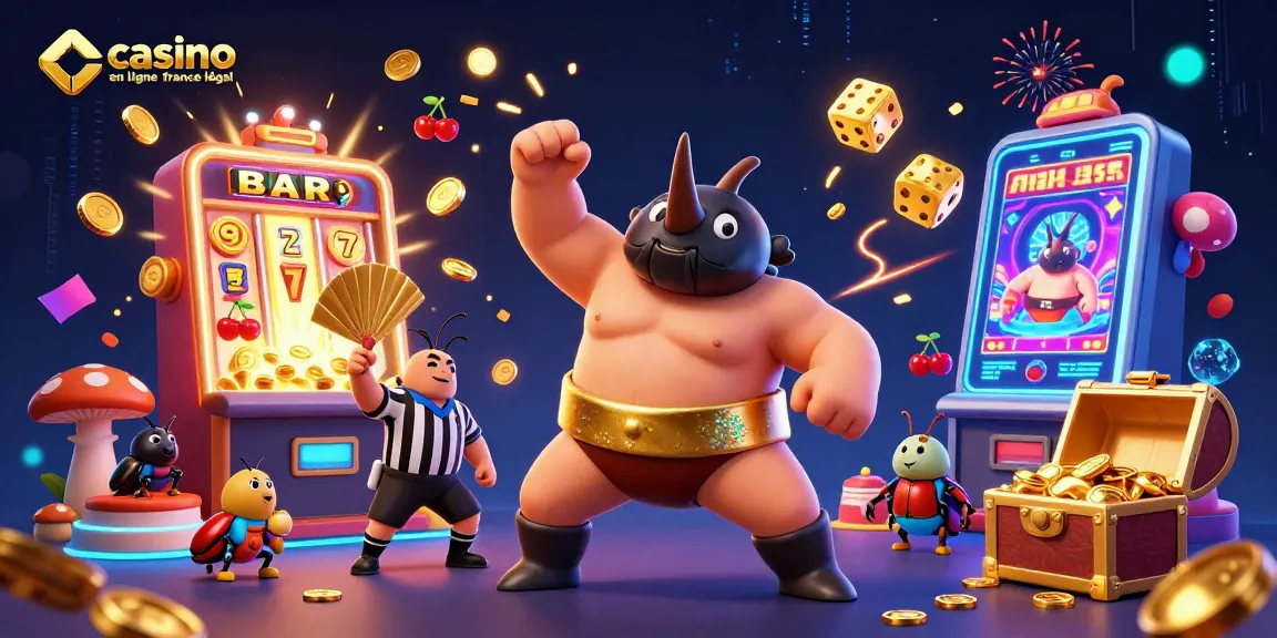Profitez du plaisir du jeu avec un casino en ligne légal en France, où des pièces d'or volent dans une ambiance dynamique et festive.