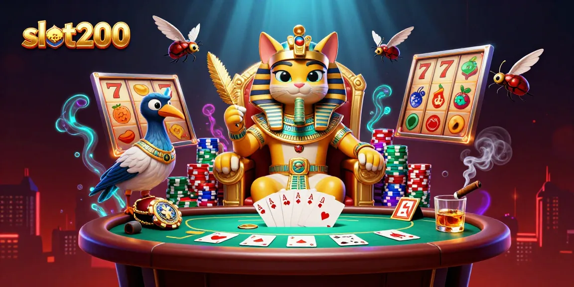 Spin and win at slot200 with vibrant spinning slot reels and vibrant gambling elements in an engaging casino scene.