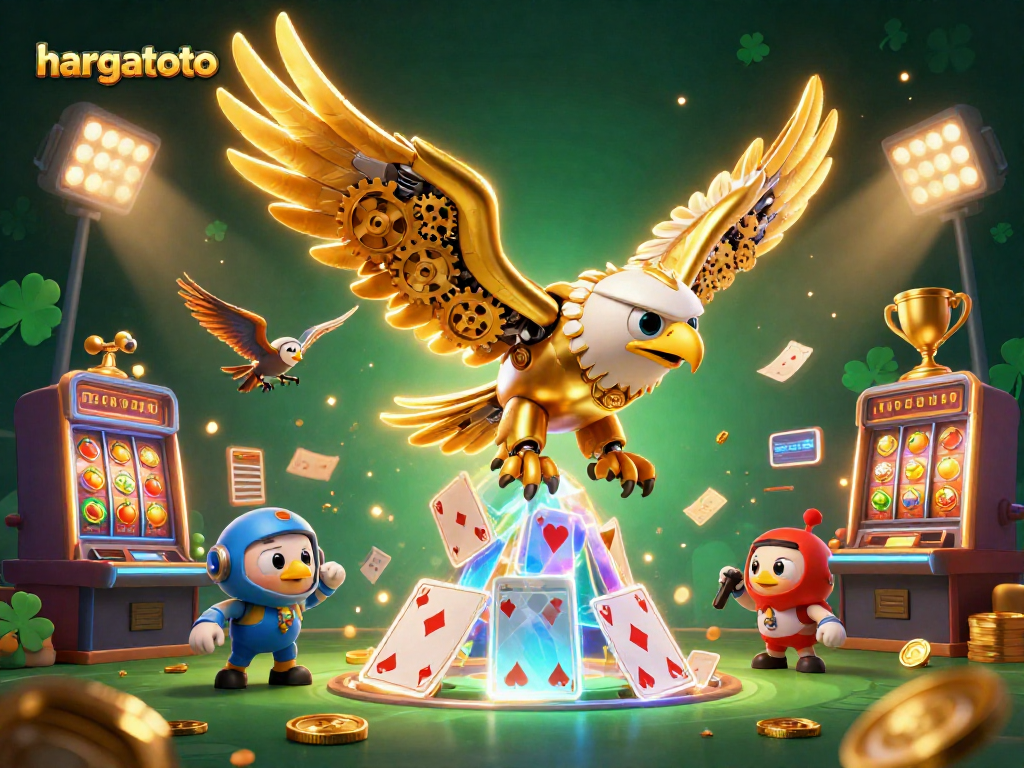 Experience winning thrills at hargatoto with dynamic slots, vibrant symbols, and golden accents.