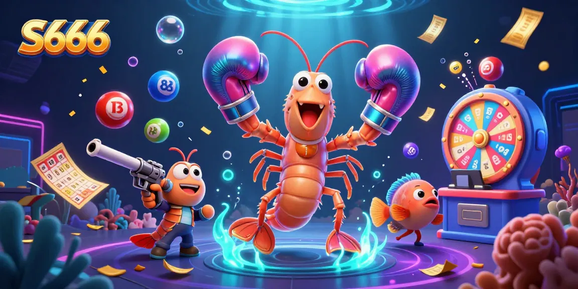 Experience thrilling jackpots with S666 in a vibrant underwater casino world featuring lively characters.