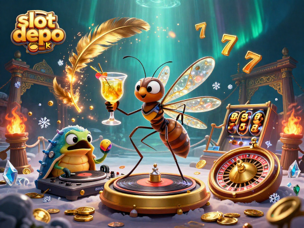 Experience thrilling gameplay with slot depo 5k's vibrant 3D casino illustration featuring unique characters and elements.