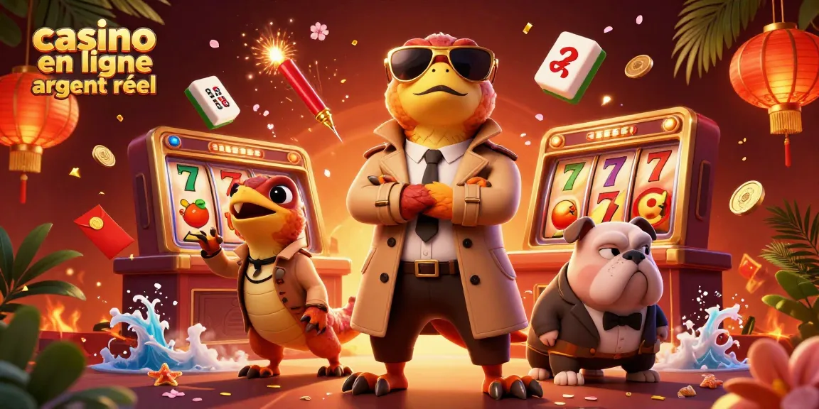 Jouer au casino en ligne argent réel avec des raptors dans un trench coat dans une scène animée.