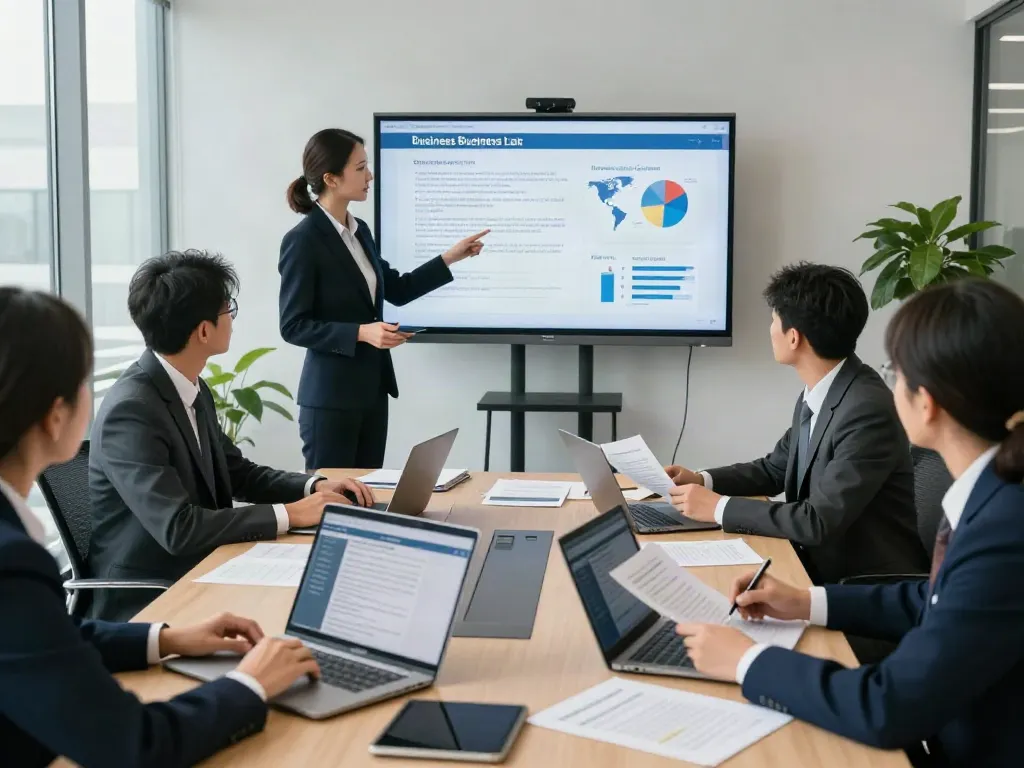 Legal team at Lead Roedl discussing international law strategies in a modern office