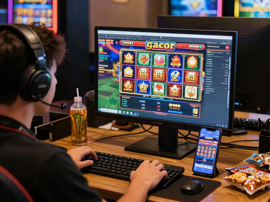 Pengalaman bermain slot gacor gampang menang secara online dengan suasana ceria dan grafis yang mencolok.