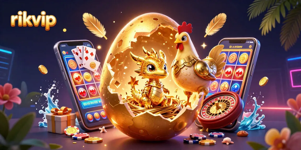 Experience the excitement of rikvip with golden dragon, chips, and dynamic casino elements