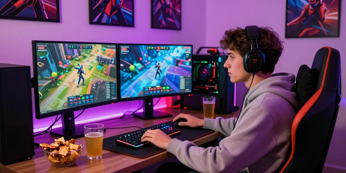 Experience an engaging gameplay session with mantra88 login on dual monitors, showcasing vibrant gaming graphics.