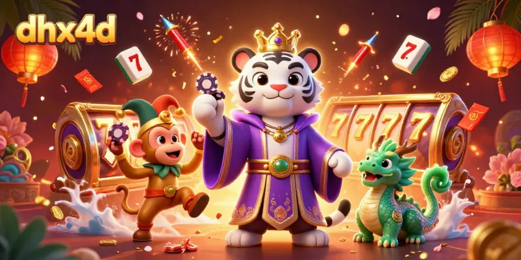 dhx4d menghadirkan grafis memukau dengan macan putih dan koin keberuntungan di kasino