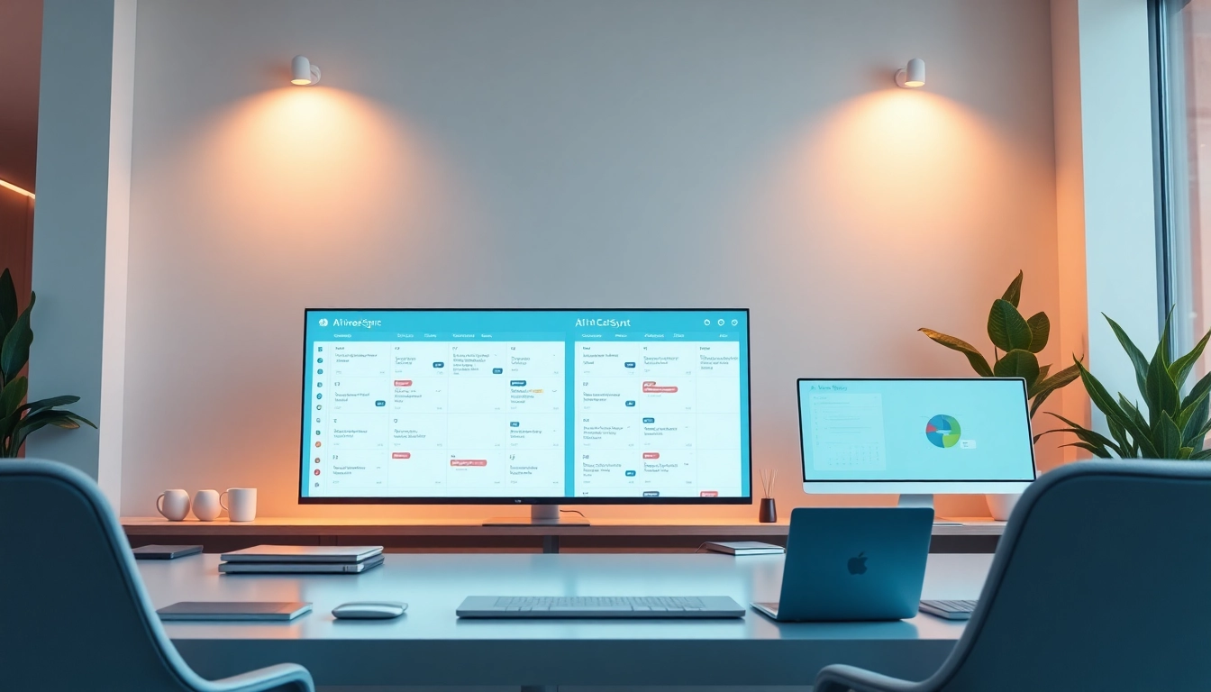 Enhance productivity with AI assistant multi calendar sync in a modern workspace.