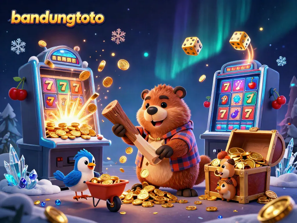 Experience excitement at bandungtoto with a lively beaver, bird, and squirrel in a jackpot scene.