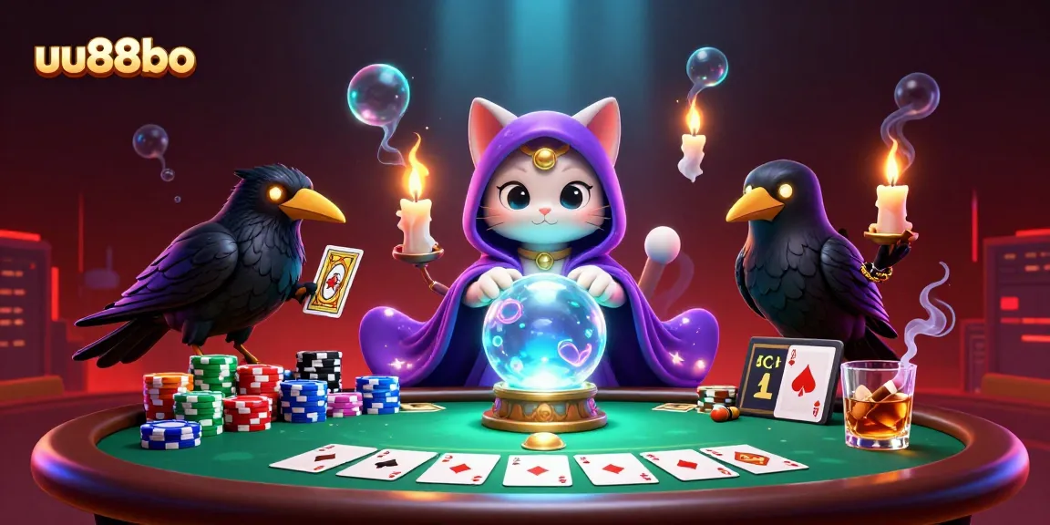 Experience thrilling gameplay at uu88bo's dynamic poker scene with glowing characters and rich casino elements.