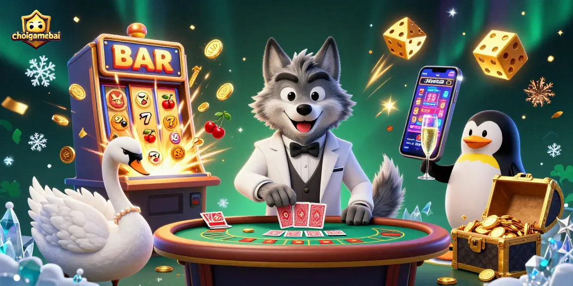 Experience thrilling gameplay at choigamebai with a dynamic 3D casino scene featuring vibrant elements.