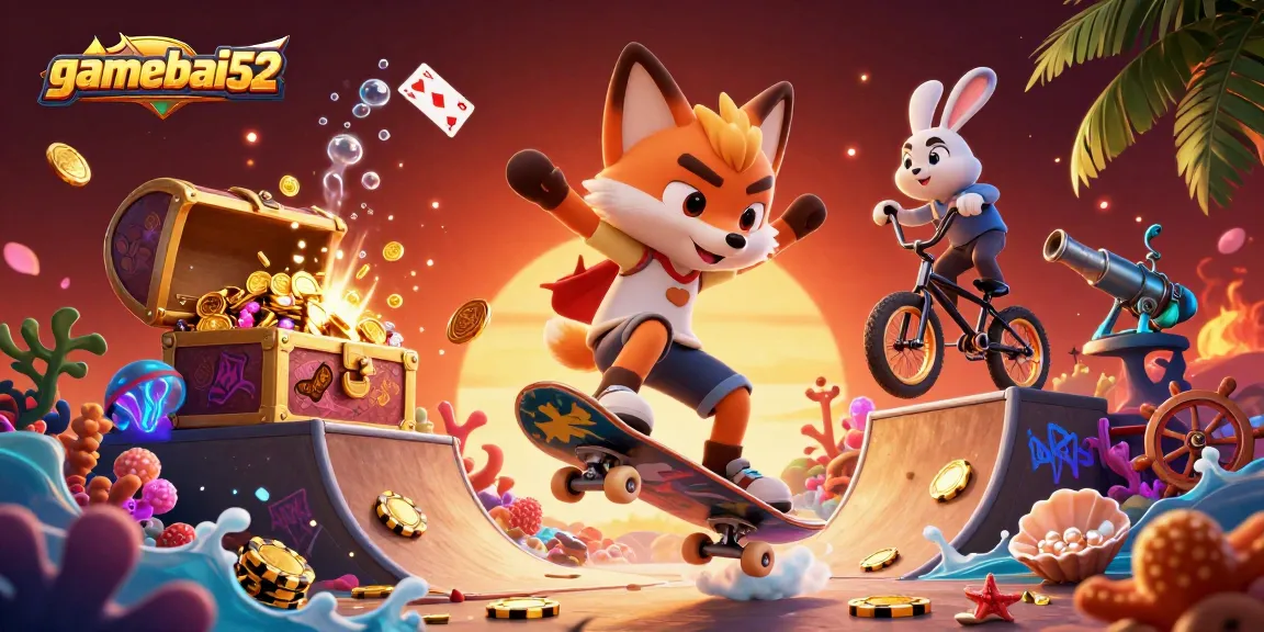 Experience thrilling gameplay in gamebai52 with vibrant characters and casino-themed elements in action.