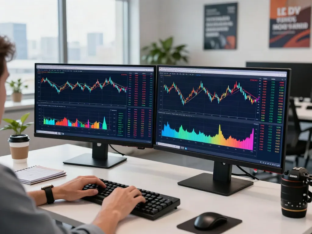 TradingView charts being analyzed in a professional trading workspace.