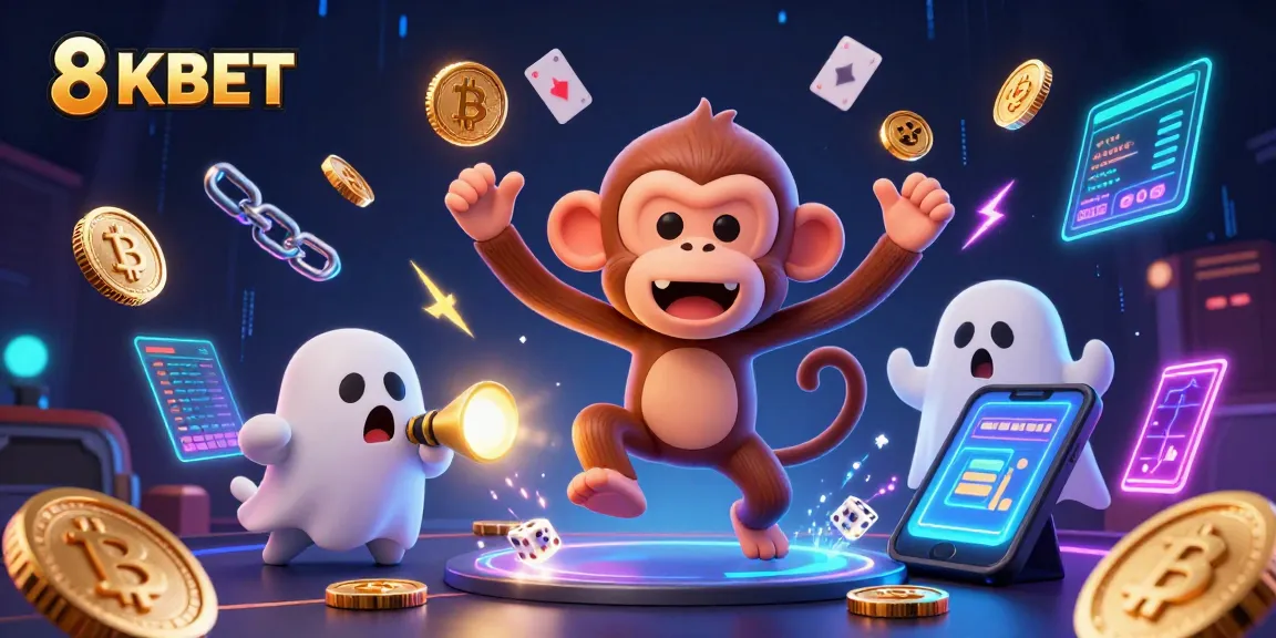 Experience thrilling action in 8KBET’s haunted casino with poltergeist monkey and ghost-hunter puppy.