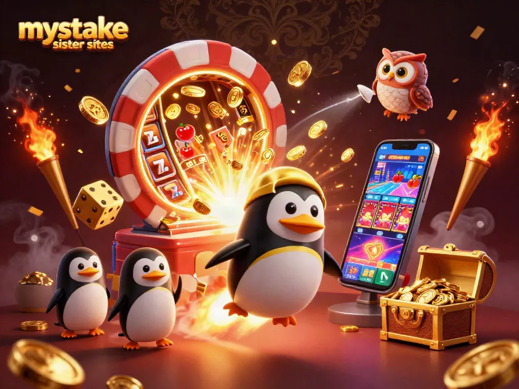 Blast off with mystake sister sites as golden penguin journeys to colorful casino space