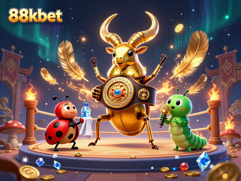 Experience thrilling action at 88kbet with the giant beetle boxing champion in an electrifying arena.