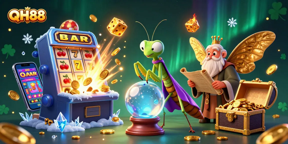 Experience the excitement of QH88 with a vibrant casino illustration featuring dynamic gaming elements.