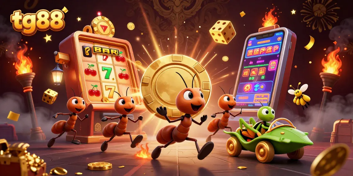 Experience the thrilling tg88 adventure with golden poker chips and lively casino elements in a dynamic heist scene.